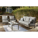  Signature Design by Ashley Visola P802P2 4 pc Outdoor Seating Set IMAGE 1