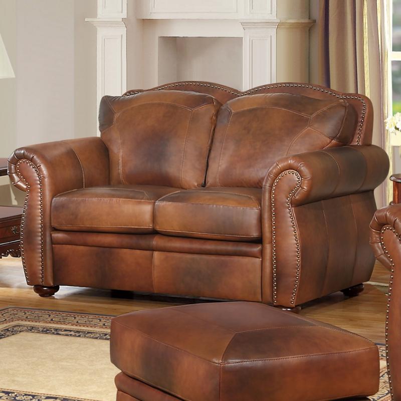 Leather Italia USA Arizona Stationary Leather Loveseat 1444-6110-0204234 IMAGE 2