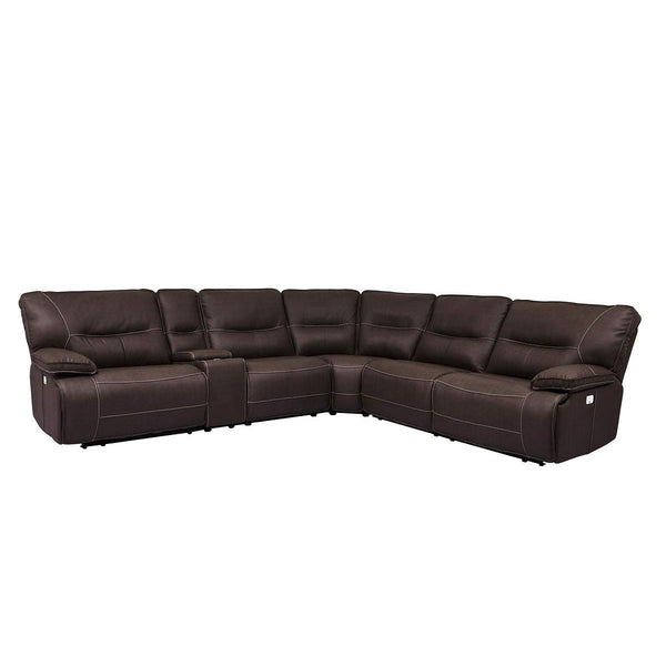 Parker Living Spartacus MSPA-PACKA(H)-CHO Chocolate 6 Piece Modular Power Reclining Sectional with Power Adjustable Headrests IMAGE 1