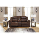  Signature Design by Ashley Stoneland Power Reclining Leather Look Loveseat with Console 3990496 IMAGE 4