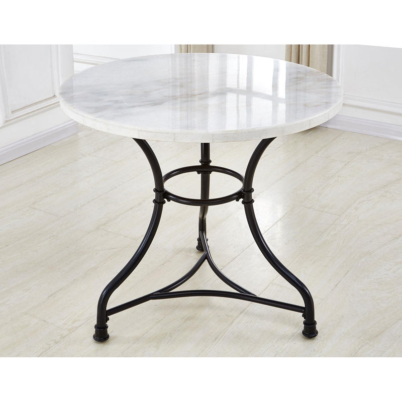 Steve Silver Furniture Round Claire Dining Table with Marble Top and Pedestal Base CR340T IMAGE 3