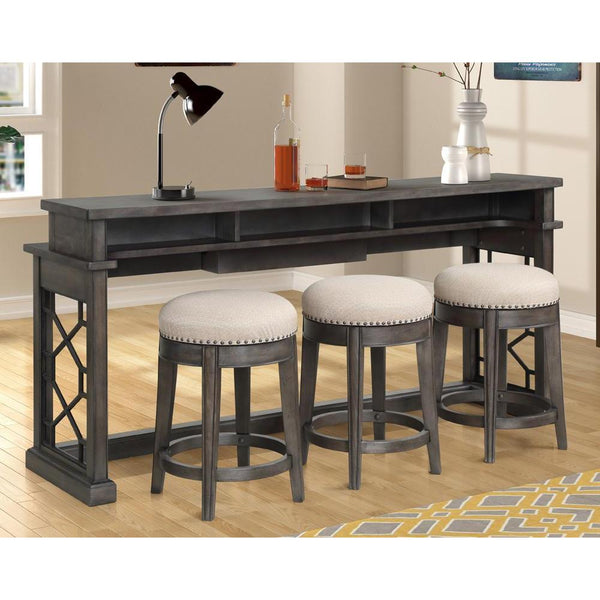 Parker House Furniture Sundance SUN#09-4-SGR Smokey Grey Everywhere Console with 3 Stools IMAGE 1