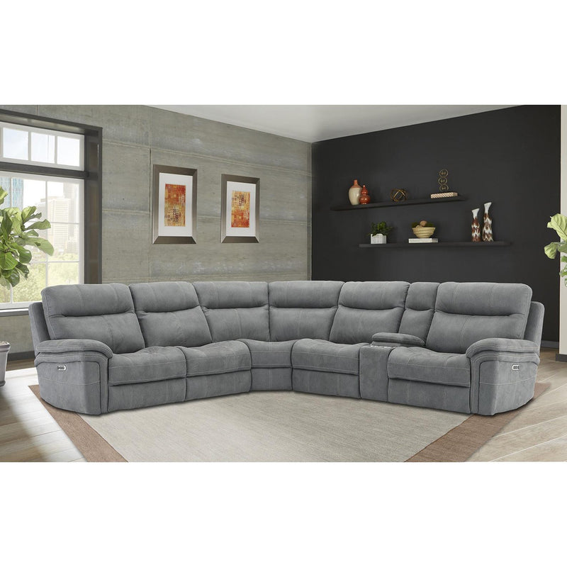Parker Living Mason MMA-PACKA(H)-CRB Carbon 6 Piece Modular Power Reclining Sectional with Power Adjustable Headrests IMAGE 1