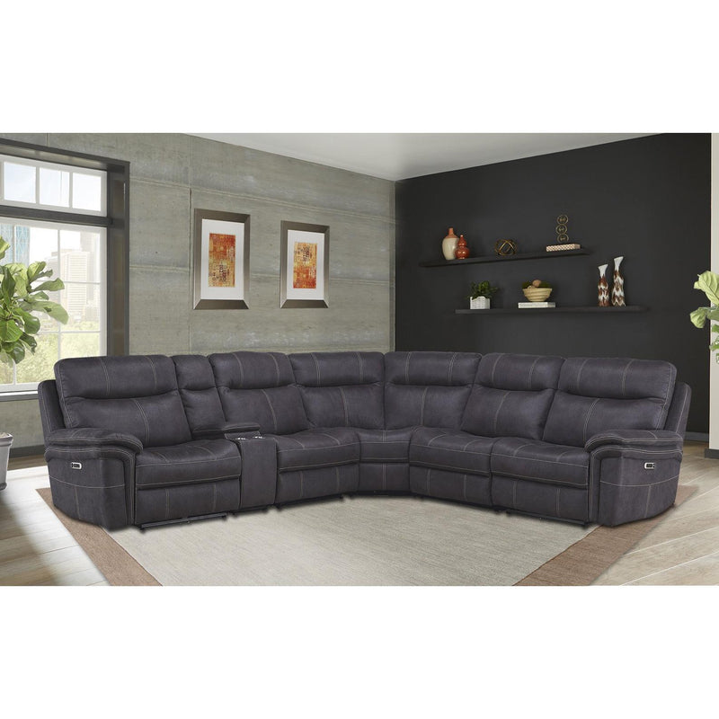 Parker Living Mason MMA-PACKA(H)-CHA Charcoal 6 Piece Modular Power Reclining Sectional with Power Adjustable Headrests IMAGE 1