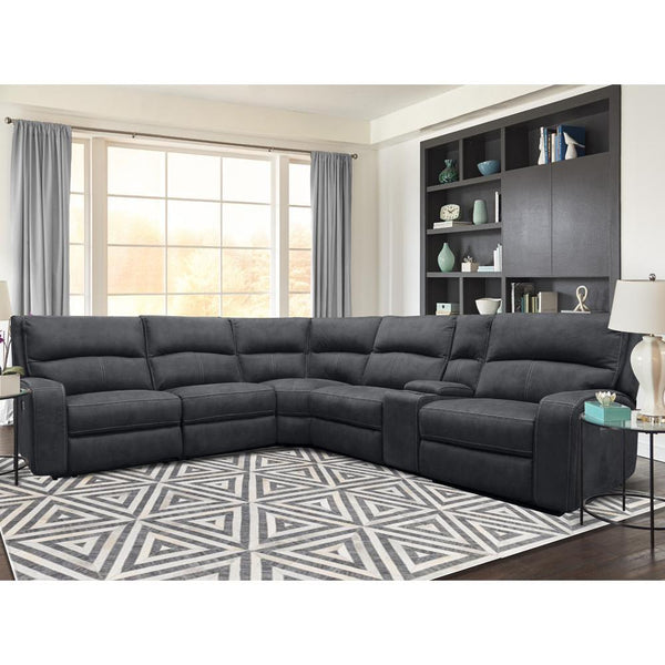 Parker Living Polaris MPOL-PACKA(H)-SLA Slate 6 Piece Modular Power Reclining Sectional with Power Adjustable Headrests IMAGE 1