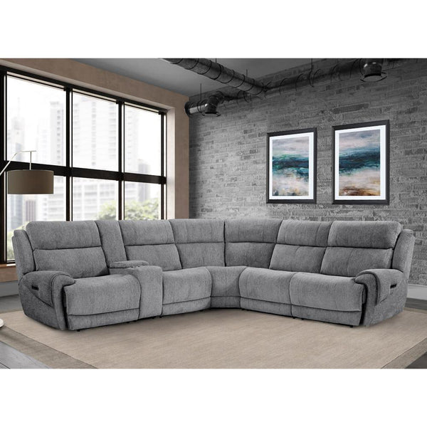 Parker Living Spencer MSPE-PACKA(H)-TGR Tide Graphite 6 Piece Modular Power Reclining Sectional with Power Adjustable Headrests IMAGE 1