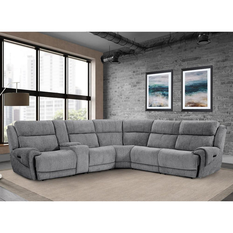 Parker Living Spencer MSPE-PACKA(H)-TGR Tide Graphite 6 Piece Modular Power Reclining Sectional with Power Adjustable Headrests IMAGE 1