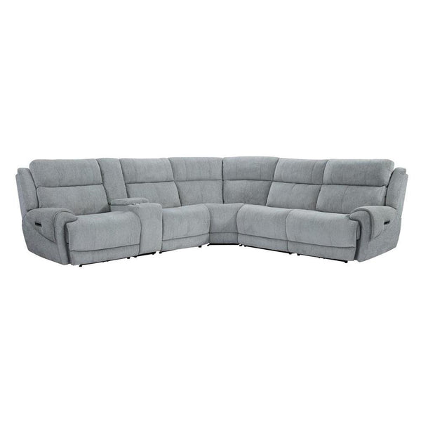 Parker Living Spencer MSPE-PACKA(H)-TPE Tide Pebble 6 Piece Modular Power Reclining Sectional with Power Adjustable Headrests IMAGE 1