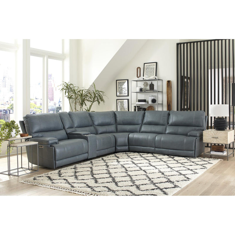 Parker Living Whitman MWHI-PACKA(H)-P50-VAZ Verona Azure - Powered By Freemotion 6 Piece Modular Power Reclining Sectional with Power Adjustable Headrests IMAGE 3