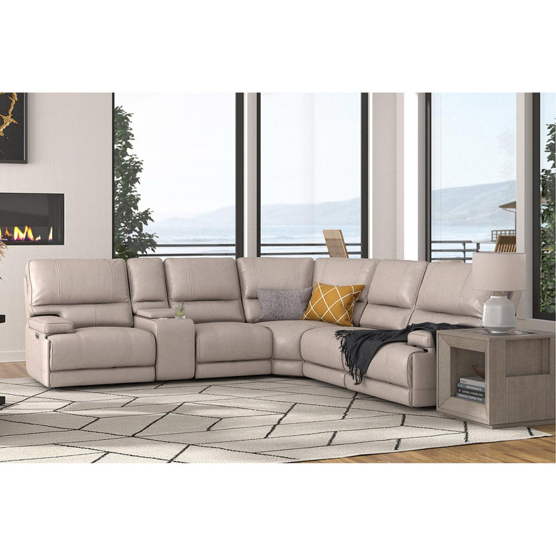 Parker Living Whitman MWHI-PACKA(H)-P50-VLI Verona Linen - Powered By Freemotion 6 Piece Modular Power Reclining Sectional with Power Adjustable Headrests IMAGE 4