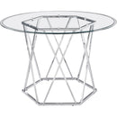 Steve Silver Furniture Round Escondido Dining Table with Glass Top and Pedestal Base ED480DB/ED480GT IMAGE 1