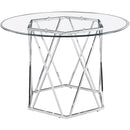 Steve Silver Furniture Round Escondido Dining Table with Glass Top and Pedestal Base ED480DB/ED480GT IMAGE 2