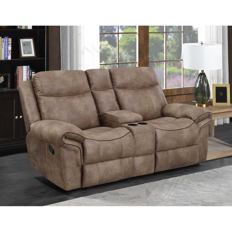 Steve Silver Furniture Nashville Reclining Leather Look Loveseat with Console NH850CL IMAGE 8