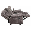 Steve Silver Furniture Nashville Reclining Leather Look Loveseat with Console NH850CLG IMAGE 6