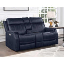 Steve Silver Furniture Valencia Power Reclining Leather Look Loveseat with Console VA950CLO IMAGE 10