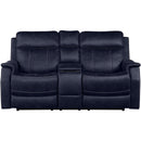 Steve Silver Furniture Valencia Power Reclining Leather Look Loveseat with Console VA950CLO IMAGE 1