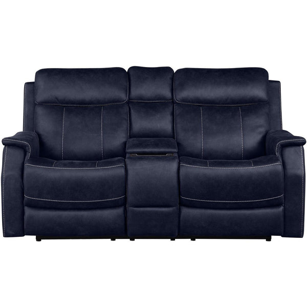 Steve Silver Furniture Valencia Power Reclining Leather Look Loveseat with Console VA950CLO IMAGE 1