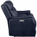 Steve Silver Furniture Valencia Power Reclining Leather Look Loveseat with Console VA950CLO IMAGE 5