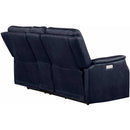 Steve Silver Furniture Valencia Power Reclining Leather Look Loveseat with Console VA950CLO IMAGE 9