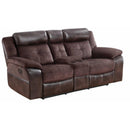 Steve Silver Furniture Pueblo Reclining Fabric and Leather Look Loveseat with Console UE9222CLC IMAGE 1