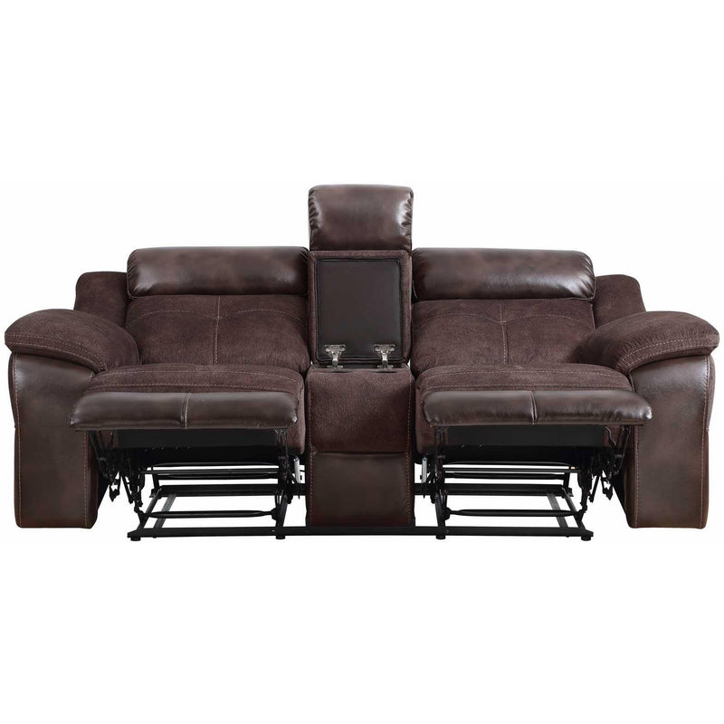 Steve Silver Furniture Pueblo Reclining Fabric and Leather Look Loveseat with Console UE9222CLC IMAGE 4