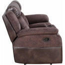 Steve Silver Furniture Pueblo Reclining Fabric and Leather Look Loveseat with Console UE9222CLC IMAGE 5