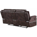 Steve Silver Furniture Pueblo Reclining Fabric and Leather Look Loveseat with Console UE9222CLC IMAGE 6