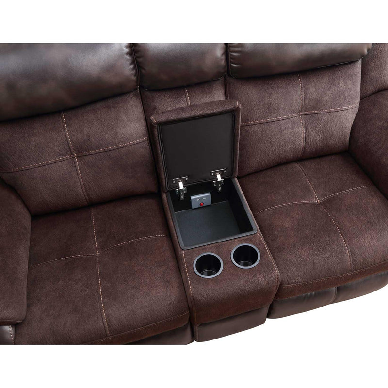 Steve Silver Furniture Pueblo Reclining Fabric and Leather Look Loveseat with Console UE9222CLC IMAGE 7