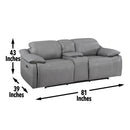 Steve Silver Furniture Alpine Power Reclining Leather Match Loveseat with Console AL950CLW IMAGE 15