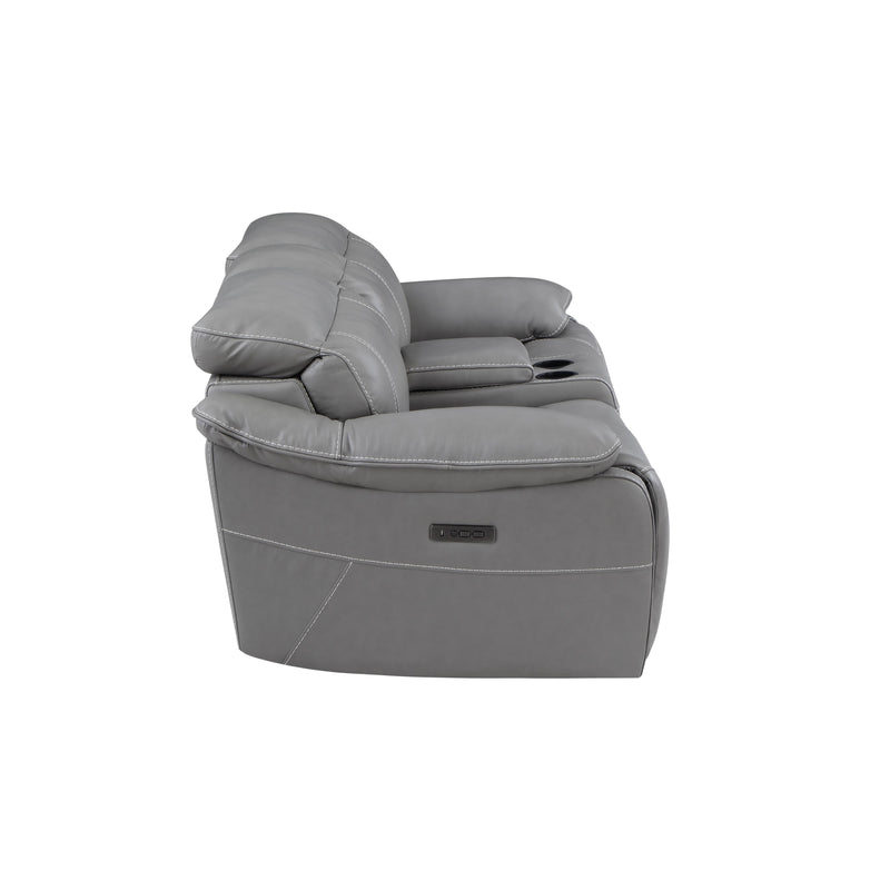 Steve Silver Furniture Alpine Power Reclining Leather Match Loveseat with Console AL950CLW IMAGE 5