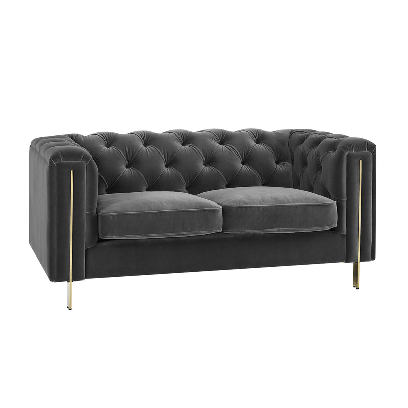 Steve Silver Furniture Charlene Stationary Fabric Loveseat CH100LGY IMAGE 2