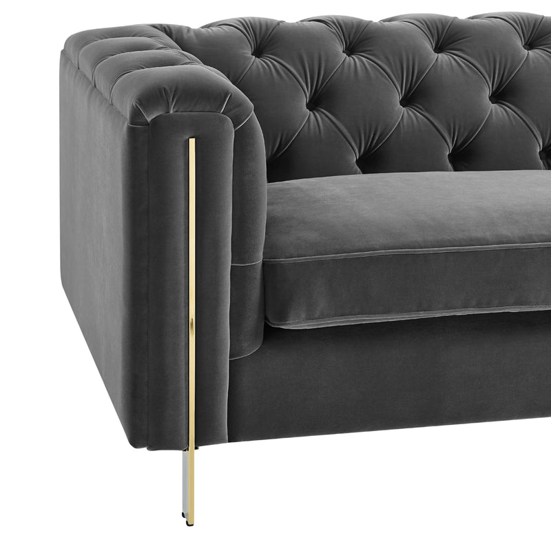 Steve Silver Furniture Charlene Stationary Fabric Loveseat CH100LGY IMAGE 5