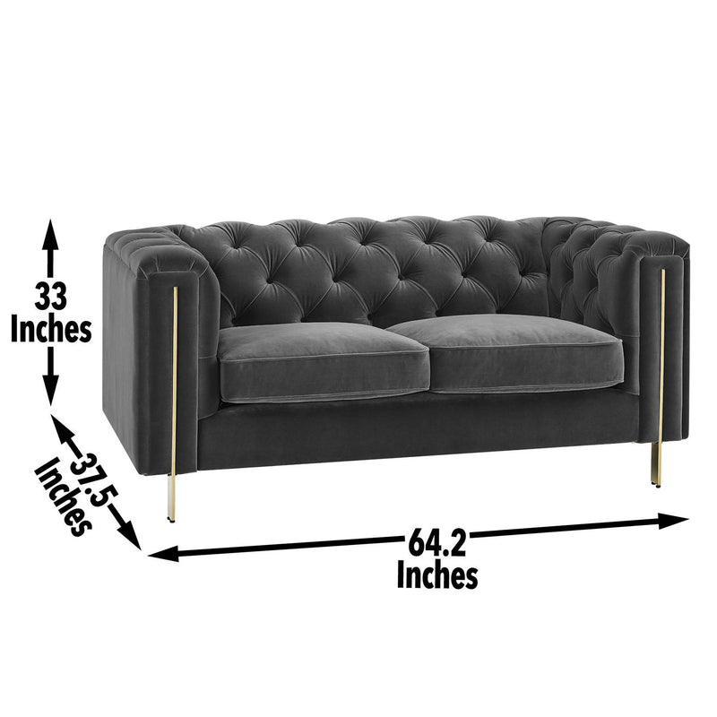 Steve Silver Furniture Charlene Stationary Fabric Loveseat CH100LGY IMAGE 7