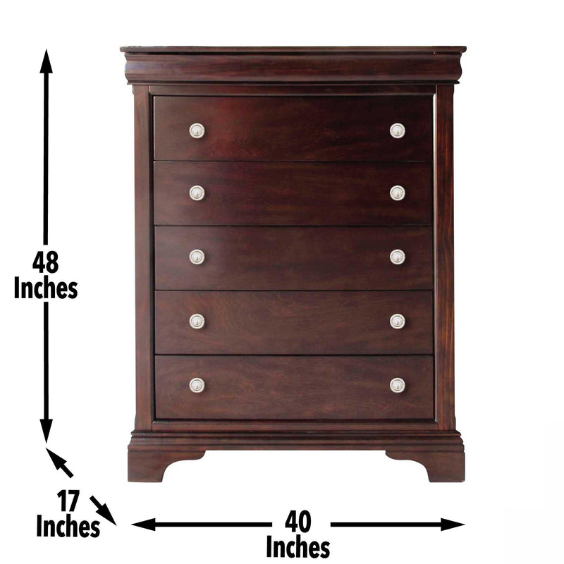 Steve Silver Furniture Dominique 5-Drawer Chest DOM900CT IMAGE 10