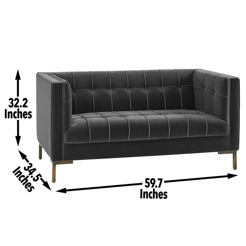 Steve Silver Furniture Isaac Stationary Fabric Loveseat IC100LGY IMAGE 9