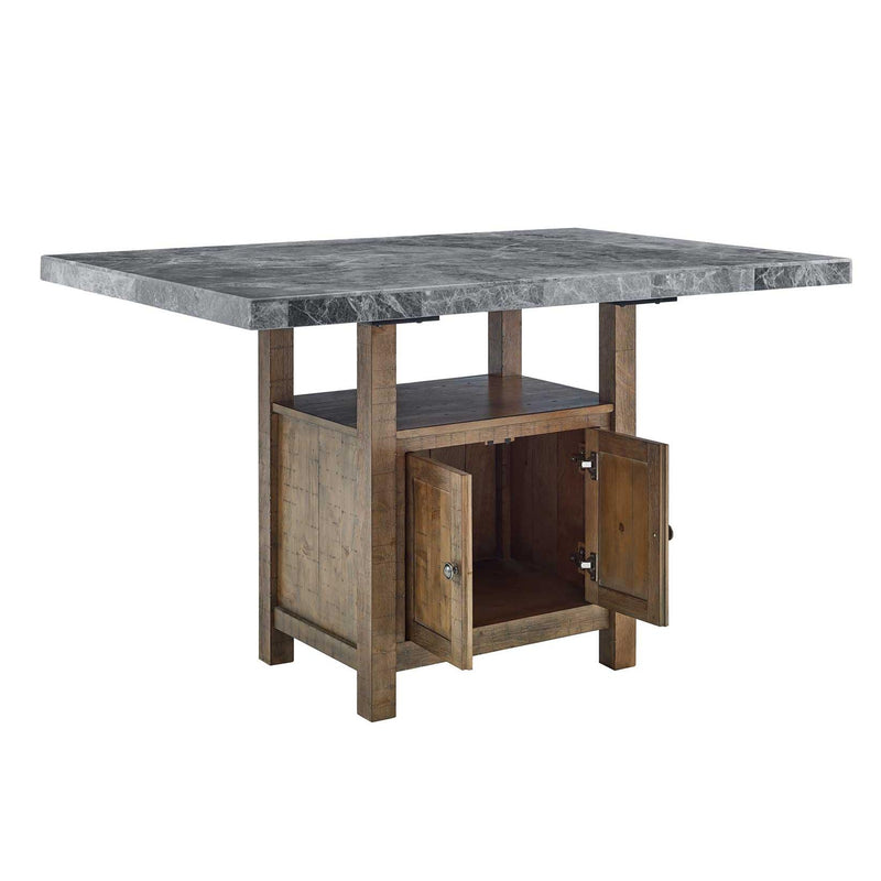 Steve Silver Furniture Grayson Counter Height Dining Table with Marble Top and Pedestal Base GS600CTB/GS600GMT IMAGE 3
