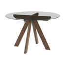 Steve Silver Furniture Round Wade Dining Table with Glass Top and Pedestal Base AL4848TT/WD500TB IMAGE 3