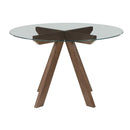 Steve Silver Furniture Round Wade Dining Table with Glass Top and Pedestal Base AL4848TT/WD500TB IMAGE 4