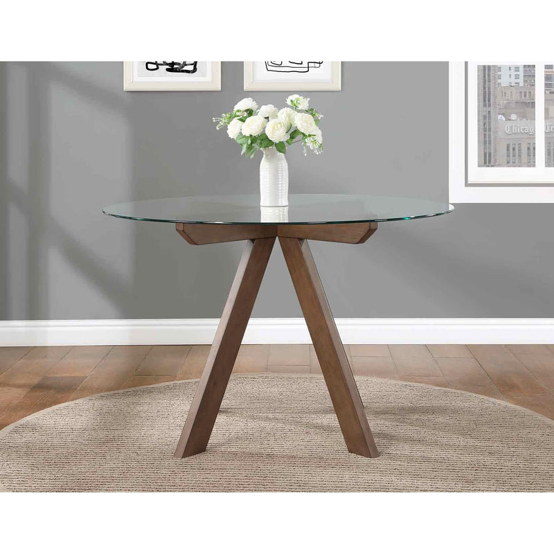 Steve Silver Furniture Round Wade Dining Table with Glass Top and Pedestal Base AL4848TT/WD500TB IMAGE 6