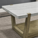 Steve Silver Furniture Perth ER100C White Marble Top Cocktail Table IMAGE 2