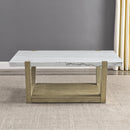 Steve Silver Furniture Perth ER100C White Marble Top Cocktail Table IMAGE 3