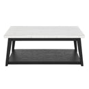 Steve Silver Furniture Vida VD300KWCAS Black White Marble Top Cocktail Tbl IMAGE 1
