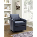 Leather Italia USA 6773 Turner Chair - 360 Swivel + Glider 7469S Blue IMAGE 3