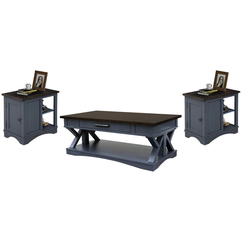 Parker House Furniture Americana Modern AME-3PC-01-06-DEN Denim Cocktail Table with 2 Chairside Tables IMAGE 1