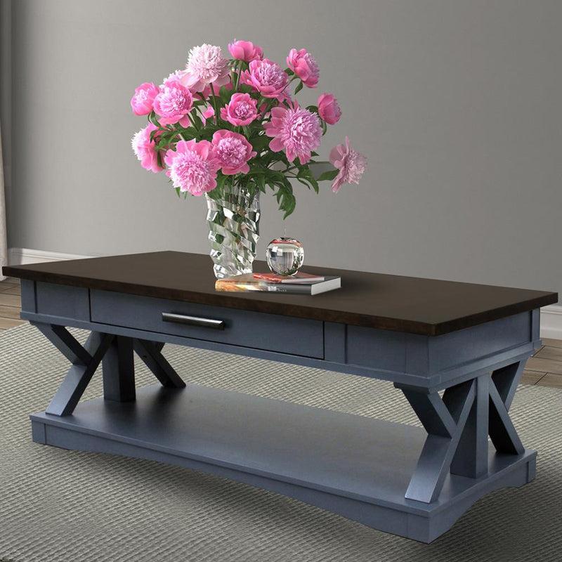 Parker House Furniture Americana Modern AME-3PC-01-06-DEN Denim Cocktail Table with 2 Chairside Tables IMAGE 4