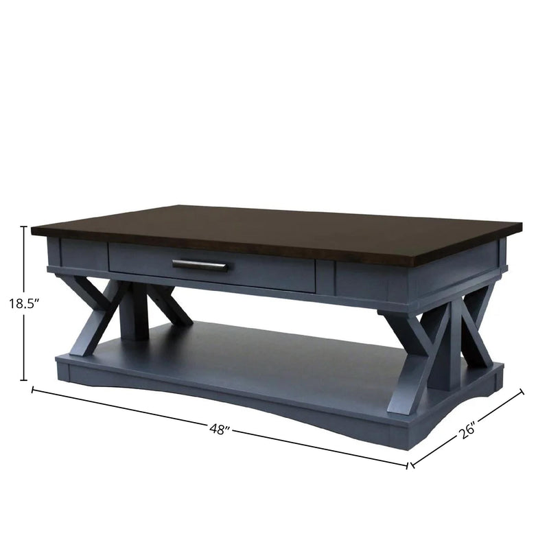 Parker House Furniture Americana Modern AME-3PC-01-06-DEN Denim Cocktail Table with 2 Chairside Tables IMAGE 6