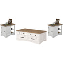 Parker House Furniture Americana Modern AME-3PC-05-06-COT Cotton Lift Top Cocktail Table with 2 Chairside Tables IMAGE 1