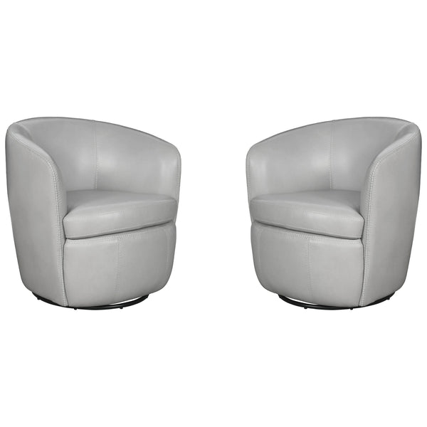Parker Living Barolo SBAR#912S-2-STIC Steamboat Ice 100% Italian Leather Swivel Club Chair Two Pack IMAGE 1