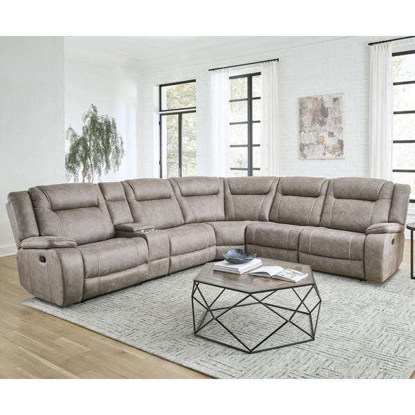 Parker Living Blake MBLA-PACKA-DTAU Desert Taupe 6 Piece Modular Reclining Sectional and Entertainment Console IMAGE 1