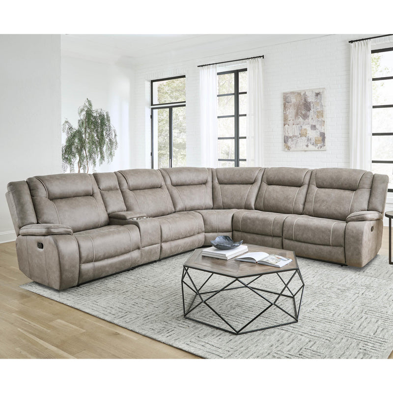 Parker Living Blake MBLA-PACKA-DTAU Desert Taupe 6 Piece Modular Reclining Sectional and Entertainment Console IMAGE 1